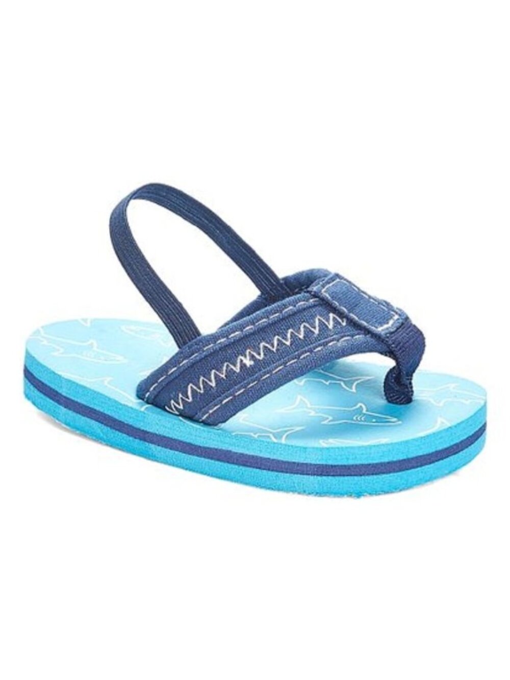 Zac & Evan Toddler/Little Boy Shark Flip Flops/Sandals, Size 9/10